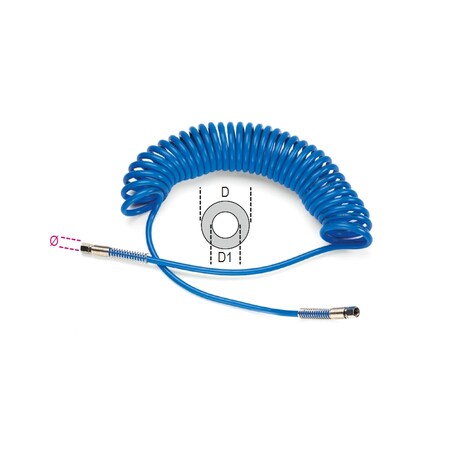 Beta Polyurethane Recoil Hose, 6.5X10 19150014